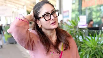 Kareena Kapoor Khan keeps it chic in a pink embroidered ethnic look at the airport |