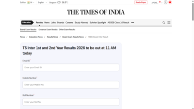 TS Inter results 2026: How to check TSBIE 1st, 2nd year scores on TOI portal