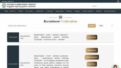 AP High Court notification 2026: District Judiciary releases 2nd provisional lists and DV dates for multiple posts; check here