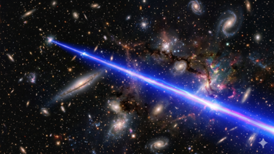 Astronomers detect mega-laser beam signal from 8 billion light-years away |