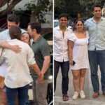 Aamir Khan’s daughter Ira Khan, Nupur Shikhare greet Gauri Spratt with warm hugs; Junaid Khan joins for a family picture |