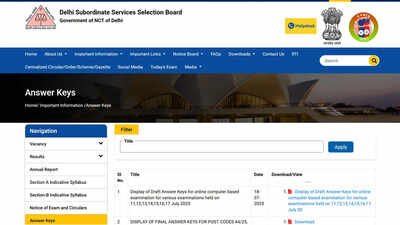 DSSSB PRT answer key 2026 soon on dsssb.delhi.gov.in; here’s how to download