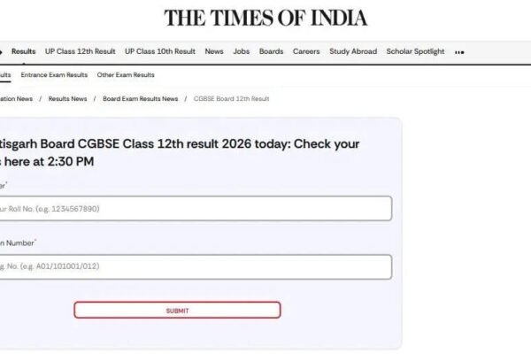Check CG Board 12th Results Online
