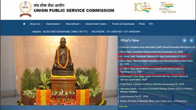 Upsc Hall Ticket 2026: UPSC NDA 1 and CDS 1 admit cards released on upsconline.nic.in; download here