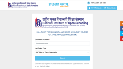 NIOS admit card 2026 released for Theory exams at nios.ac.in: Direct link to download hall tickets here