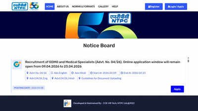 NTPC GDMO recruitment 2026: Apply online for medical specialists and other posts; check details at careers.ntpc.co.in