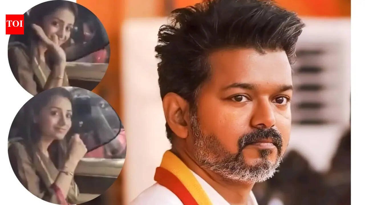 Trisha Krishnan visits Thalapathy Vijay’s house on her birthday as his party leads in Tamil Nadu elections, waves at the paps as she leaves – WATCH VIDEO | Tamil Movie News