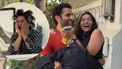 Archana Puran Singh cheers on, as son Aayushmaan Sethi’s girlfriend has now moved in with the family, he carries her in his arms | Hindi Movie News