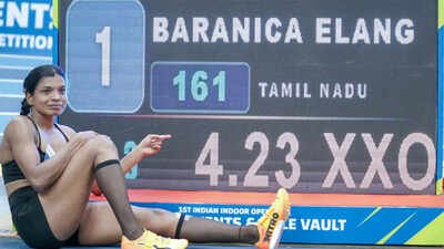 Baranica Elangovan clears 4.23m to better own pole vault national record | More sports News