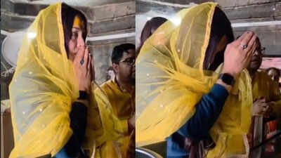 Celina Jaitly breaks into tears as she prays to Maa Baglamukhi amidst legal battle with husband Peter Haag, prays for reunion with her children, brother Vikrant Jaitly |
