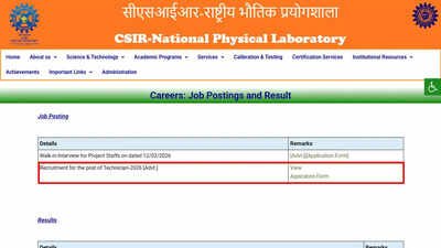 CSIR NPL Technician Recruitment 2026: Notification released at nplindia.in; apply here for multiple technical trades