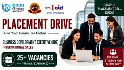 IGNOU placement drive announced for international sales roles; check eligibility and other details
