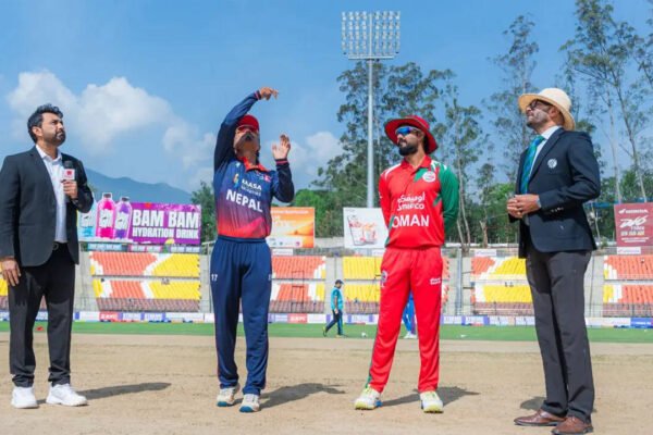 Nepal 185/4 in 39.1 Overs | NEP vs OMA Live Score: Quick wickets hurt Nepal innings vs Oman
