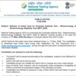 NTA releases GAT-B/ BET admit cards at exams.nta.nic.in: Direct link to download hall tickets here