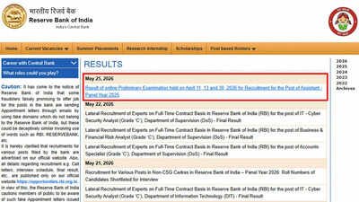 RBI Assistant result 2026 released at rbi.org.in; Mains examination to be held on June 7: Download PDF here