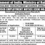 RRB ALP CEN 01/2026 notification released for 11,127 posts, registrations begin from May 15