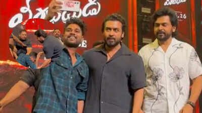 Suriya: Fan rushes to touch Suriya’s feet on stage; ‘Karuppu’ actor REACTS calmly to take a selfie with the emotional fan | Tamil Movie News