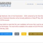 WBBME High Madrasah, Alim and Fazil results 2026 declared; overall pass percentage sees improvement: Check direct link here
