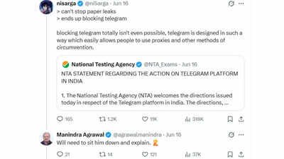 ‘Will need to sit him down’: IIT Kanpur professor, Nisarg Adhikary spar online over Telegram ban