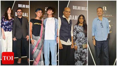 Aamir Khan holds girlfriend Gauri Spratt’s hand at Lagaan 25 bash; ex-wife Kiran Rao and son Azad join festivities | Hindi Movie News