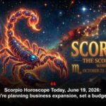 Scorpio Horoscope Today, June 19, 2026: If you’re planning business expansion, set a budget first
