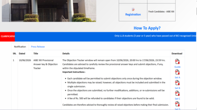 AIBE 21 answer key 2026 released at allindiabarexamination.com: Direct link to download here