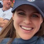 Alexandra Daddario ‘clocks’ David Beckham while attending the England vs Ghana FIFA game |
