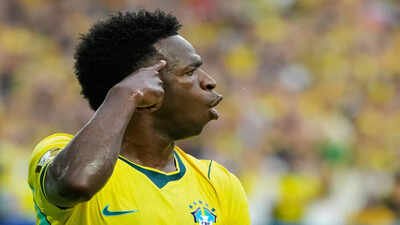 Vinícius Jr breaks 24-year-old record with brace vs Scotland, enters Golden Boot race and joins Brazil elite | Football News
