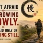 Chinese proverb of the day: ‘Be not afraid of growing slowly. Be afraid only of … ‘ — a lesson on why slow progress always beats no progress