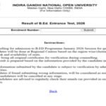 IGNOU BEd entrance test result 2026 released at ignou.ac.in: Direct link to download scorecards here