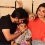 Kajal Aggarwal celebrates Father’s Day; Gautam Kitchlu kisses son Neil; Fans call them ‘Cute family’ | Tamil Movie News