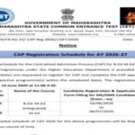 MHT CET CAP counselling 2026 registration schedule out at cetcell.mahacet.org: Check dates, list of required documents