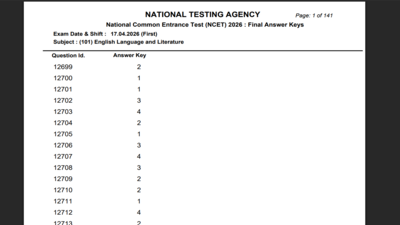 NCET final answer key 2026 released at exams.nta.nic.in: Direct link to download here