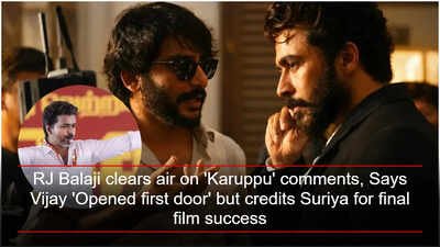 RJ Balaji clears air on ‘Karuppu’ comments, Says Vijay ‘Opened first door’ but credits Suriya for final film success | Tamil Movie News