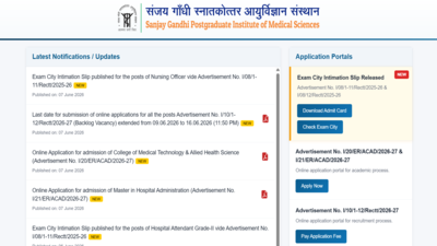 Sgpgi Nursing Officer Admit Card 2026: SGPGI Nursing Officer admit card 2026 released at sgpgims.org.in: Direct link to download hall tickets here