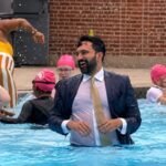 Suit, tie and a splash: NYC mayor Zohran Mamdani revives pool tradition in full formal wear — video