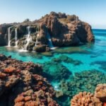 An Australian reef disappears beneath the ocean every day, then returns with waterfalls and marine life for a few hours |