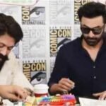 Ranbir Kapoor and Yash turn into “Pookie Girl Dads”, the duo colour Ram-Ravana sketches at Comic-Con – Watch |