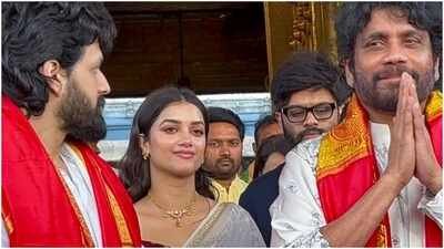 Akhil Akkineni visits Tirumala ahead of ‘Lenin’ release; Nagarjuna joins family for temple visit | Telugu Movie News