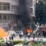 Damascus Explosion: Watch: Explosions near Macron’s Damascus hotel as French leader meets Syria’s president