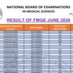 NBEMS declares FMGE June 2026 result at natboard.edu.in; scorecards from July 16