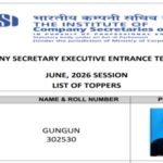 ICSI CSEET June 2026 toppers: Gungun secures AIR 1, check complete list here