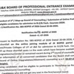JKCET 2026 round 3 counselling begins at jkbopee.gov.in: Check complete details here