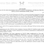 NCTE issues advisory for ITEP admissions 2026-27; only NCET 2026 candidates eligible
