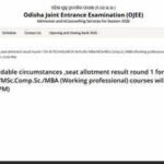 OJEE Counselling 2026 round 1 PG seat allotment result to be released today at 5 pm