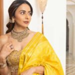 Rakul Preet Singh’s yellow kanjeevaram saree worth Rs 49k steals the show at ‘Ramayana’ Pratham sankalp event |