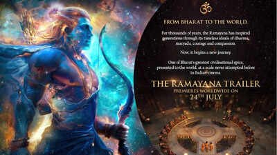 ‘Ramayana’ trailer to premiere worldwide on July 24; makers unveil global launch date for Ranbir Kapoor, Yash and Sai Pallavi starrer |