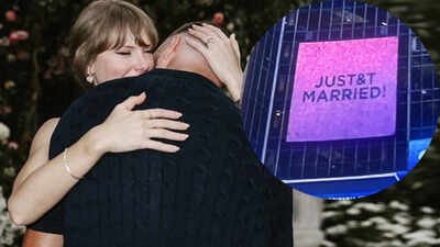 Taylor Swift and Travis Kelce officially MARRIED! ‘JusT&T Married’ message flashes on screens post wedding ceremony – PICS |