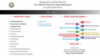 TS LAWCET 2026 Phase I counselling begins at lawcet.tgche.ac.in; registration window opens for LL.B admissions