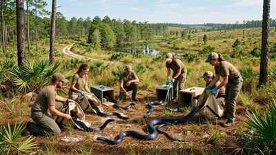 A giant snake vanished from parts of the US decades ago. Scientists are now releasing 42 eastern indigo snakes to bring it back |
